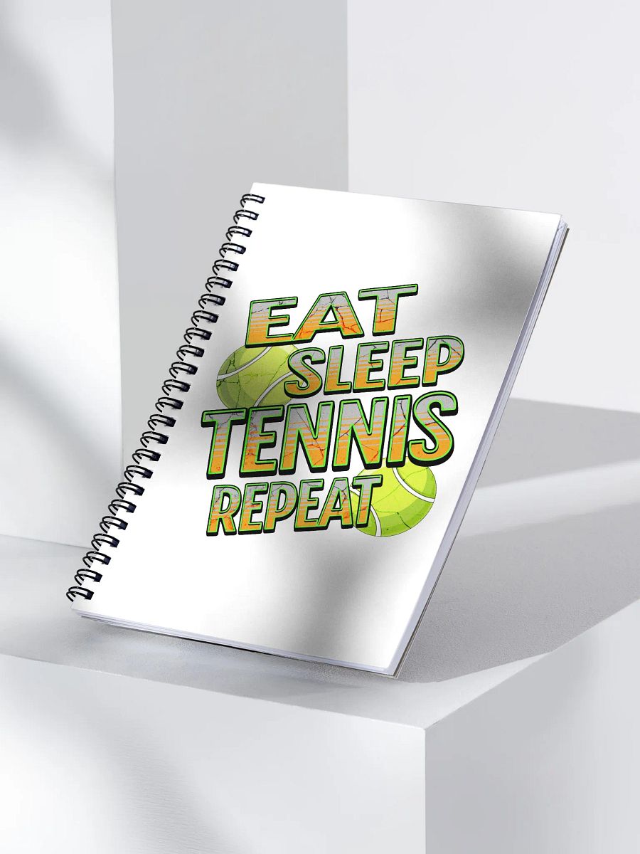 Eat Sleep Tennis Repeat Angle Ball Typography Spiral Notebook product image (3)