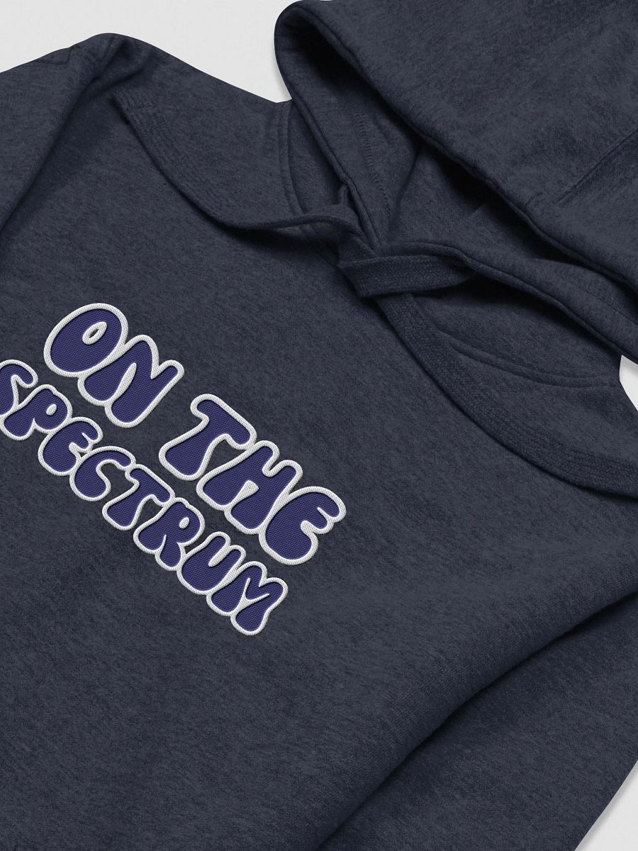 ON THE SPECTRUM lined design (lg., white and navy) embroidered heavyweight hoodie product image (15)