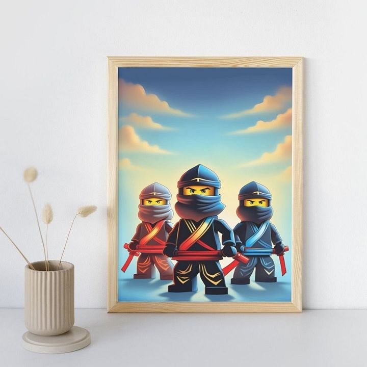 Ninja Trio wall art Boys Room - Ninja Poster - Ninjago inspired Wall Decoration for Boys product image (46)