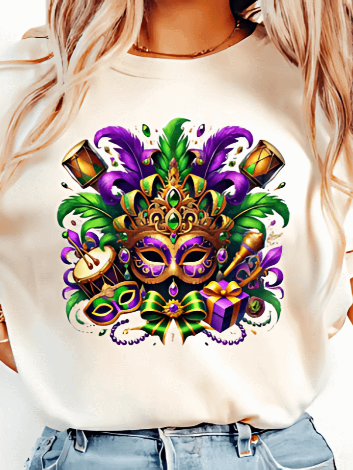 Mardi Gras King Coquette T-Shirt Design – Regal Carnival Theme Sublimation PNG – Elegant Festive Style – Instant Digital Download – High-Resolution 300 DPI product image (1)