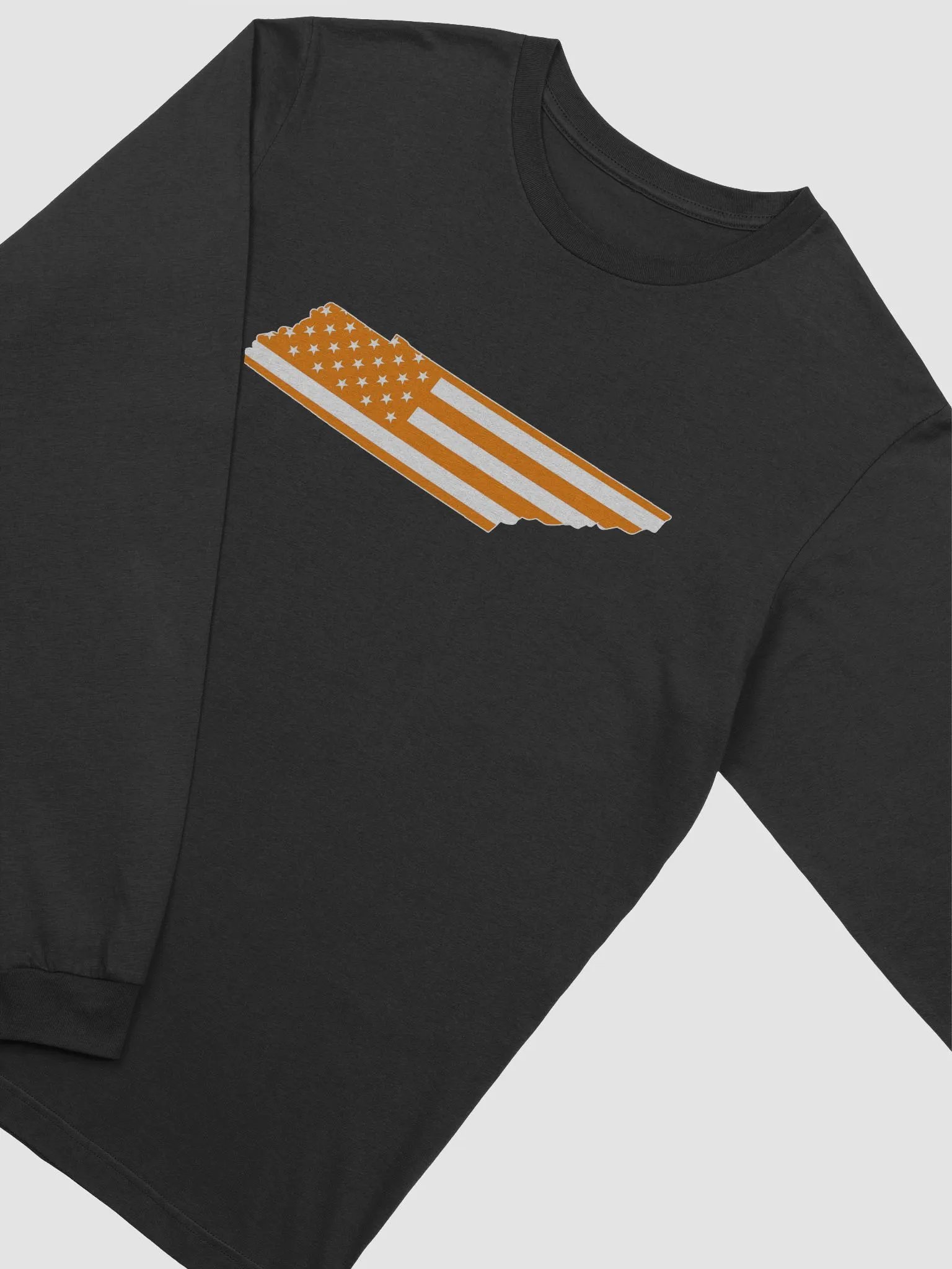 Orange American Flag Tennessee State Long Sleeve Tee product image (3)