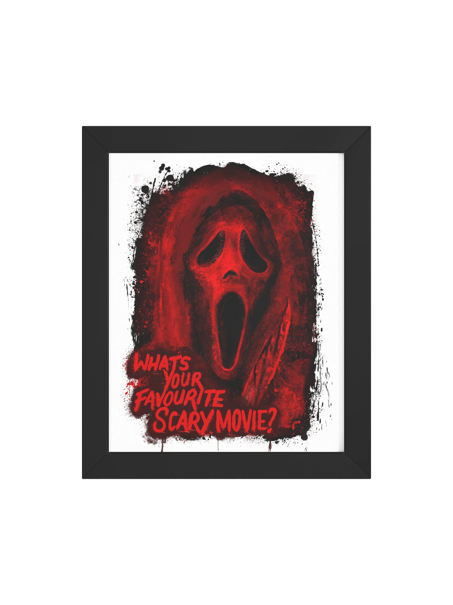 WHITE BLK Framed Ghost Face Print (Red) product image (4)