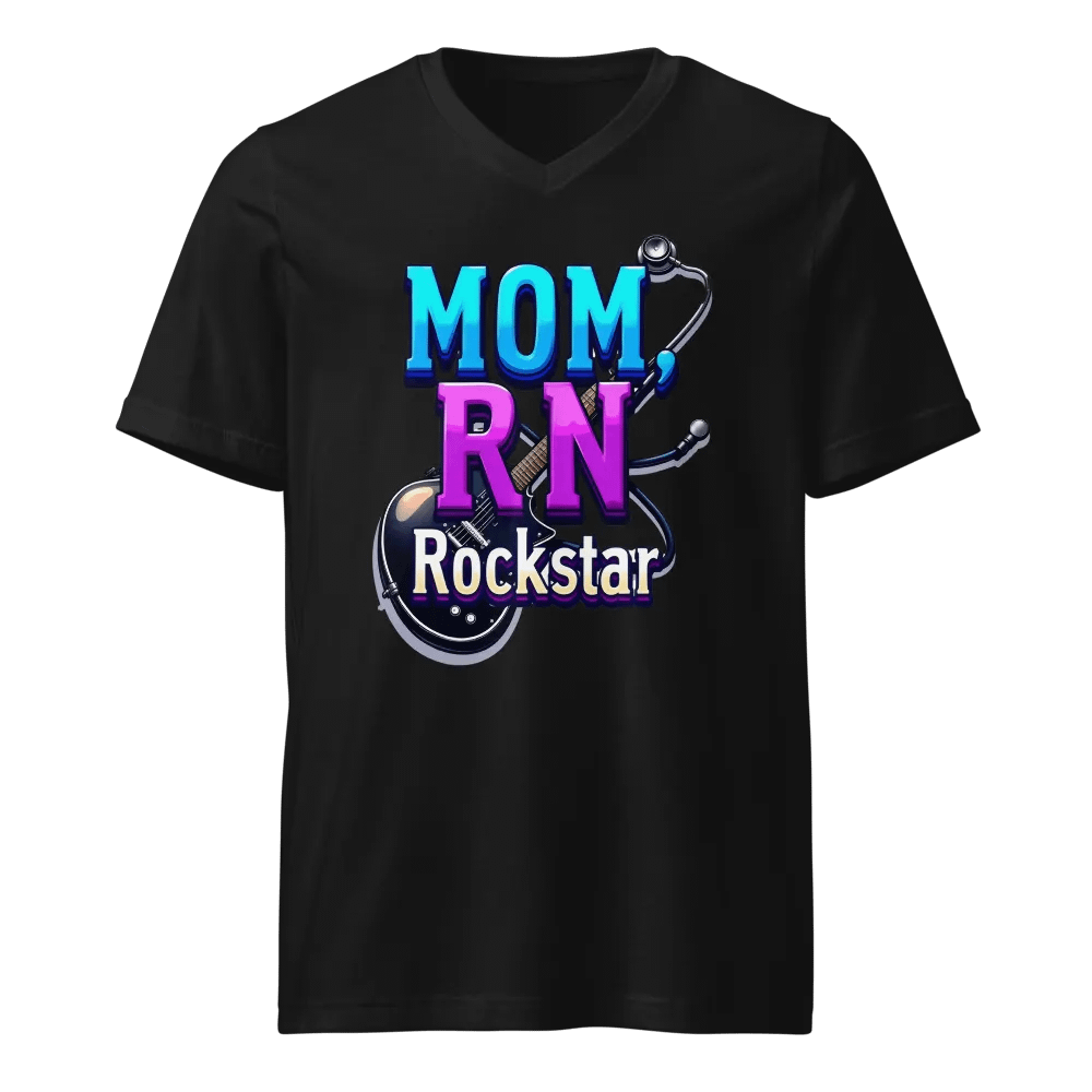 Rockstar, RN, mom, guitar Tribute V-Neck Tee product image (1)