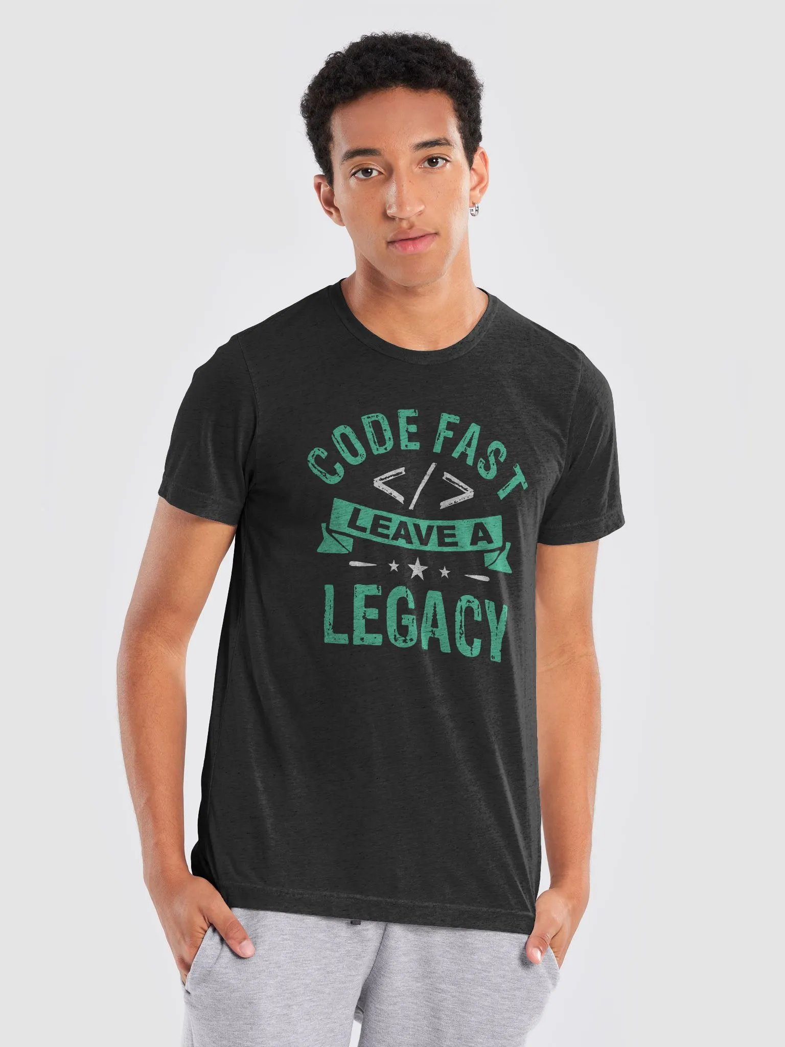 "Code Fast, Leave a Legacy" T-Shirt – Ultra-Soft Tri-Blend product image (7)