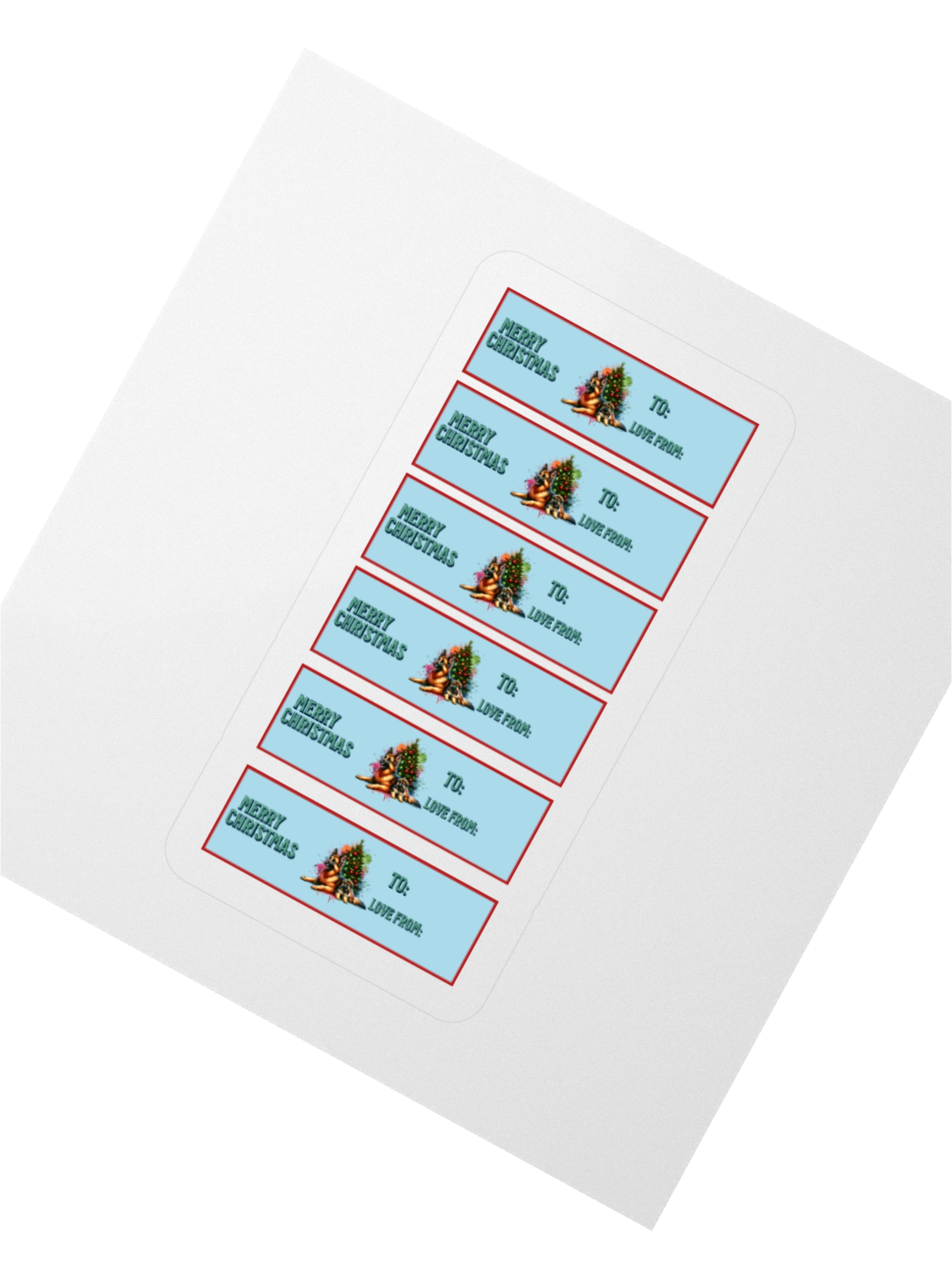 Festive German Shepherd Hug Christmas Gift Tag Set product image (6)