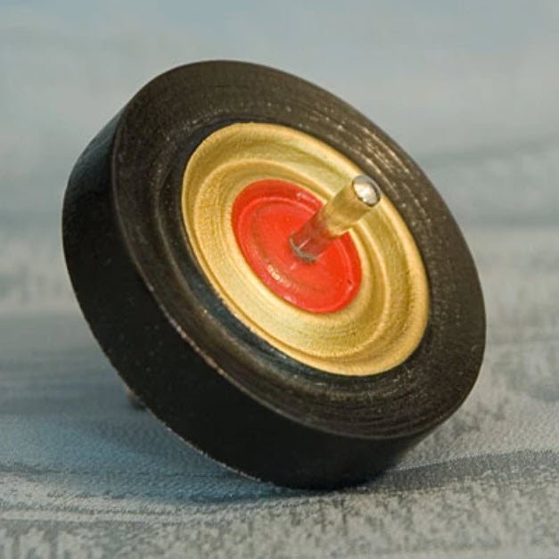 New Toy Spinning Top & String - Solid Wood Painted Koma product image (1)