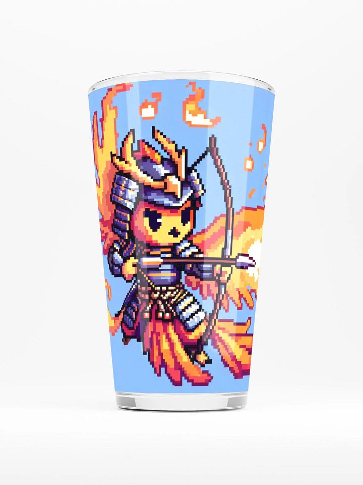 Pixel Art Phoenix Samurai Archer Pint Glass product image (1)