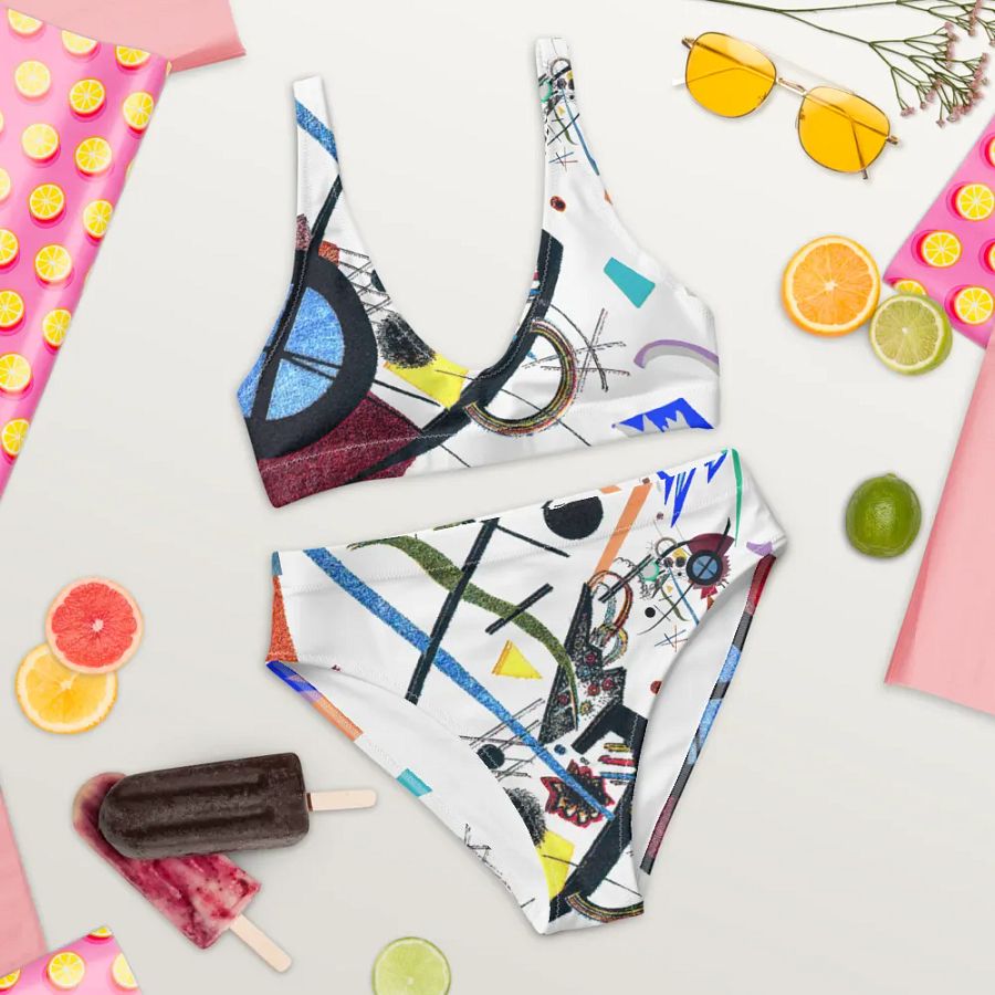 Abstract Lithographic Pattern Design High Waisted Bikini - V2 product image (9)