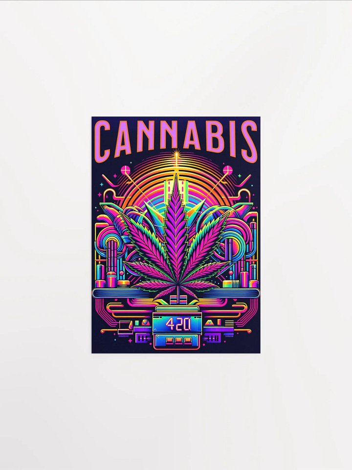 Cannabis 420 Synthwave Poster – Neon Glow Wall Art for Stoners product image (2)