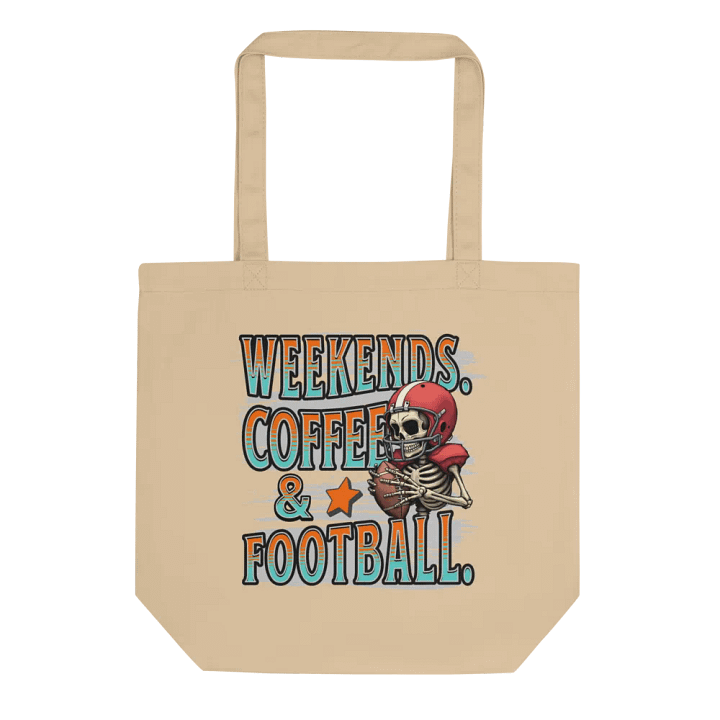 Weekends Coffee And Football Skeleton Warrior Eco Tote product image (1)