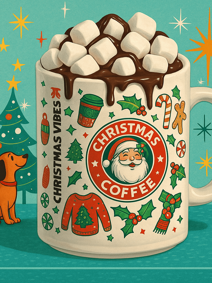 Christmas Coffee Chaos Mug – Retro Santa Sass with Holiday Class! product image (1)