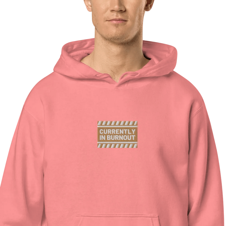 CURRENTLY IN BURNOUT embroidered pigment hoodie (brown design) product image (2)