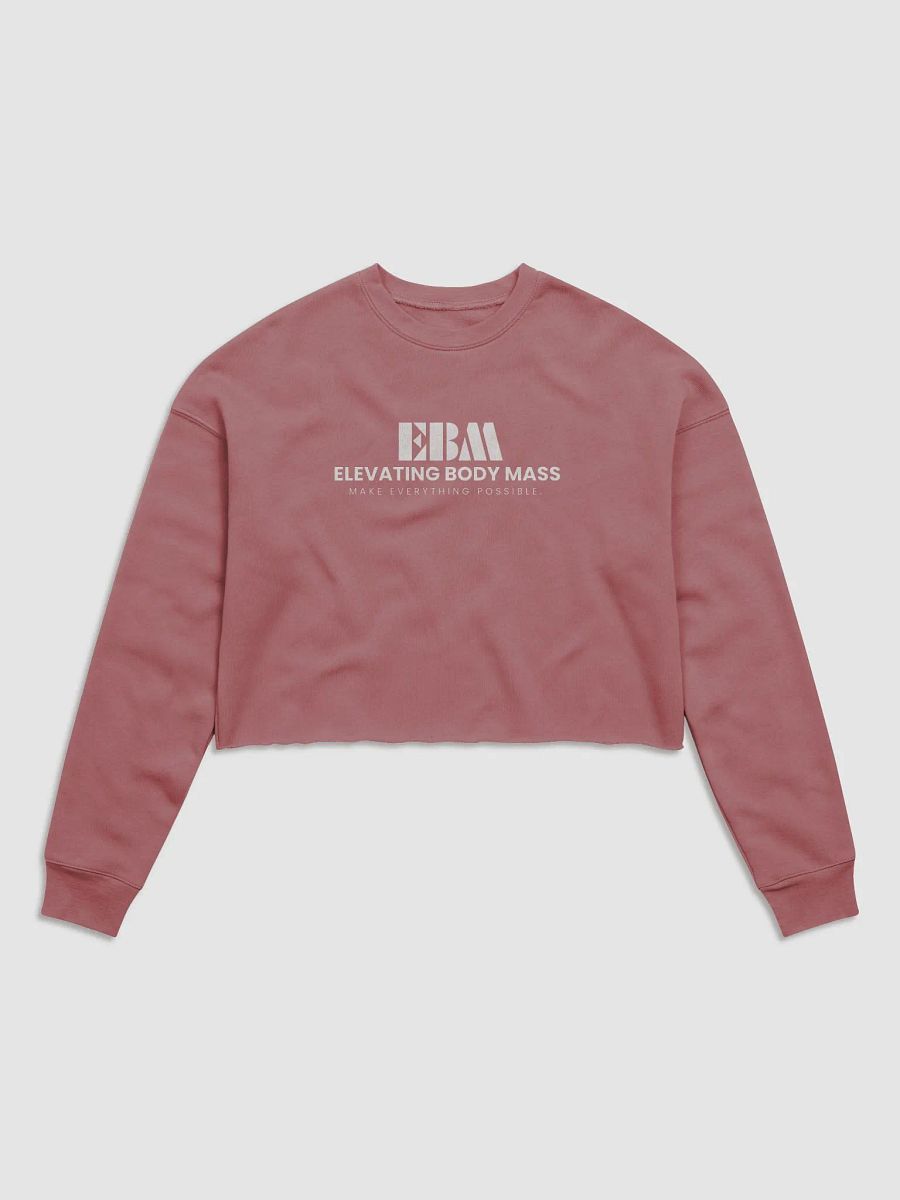 EBM Women's Fleece Crop Sweatshirt (White Logo) product image (25)