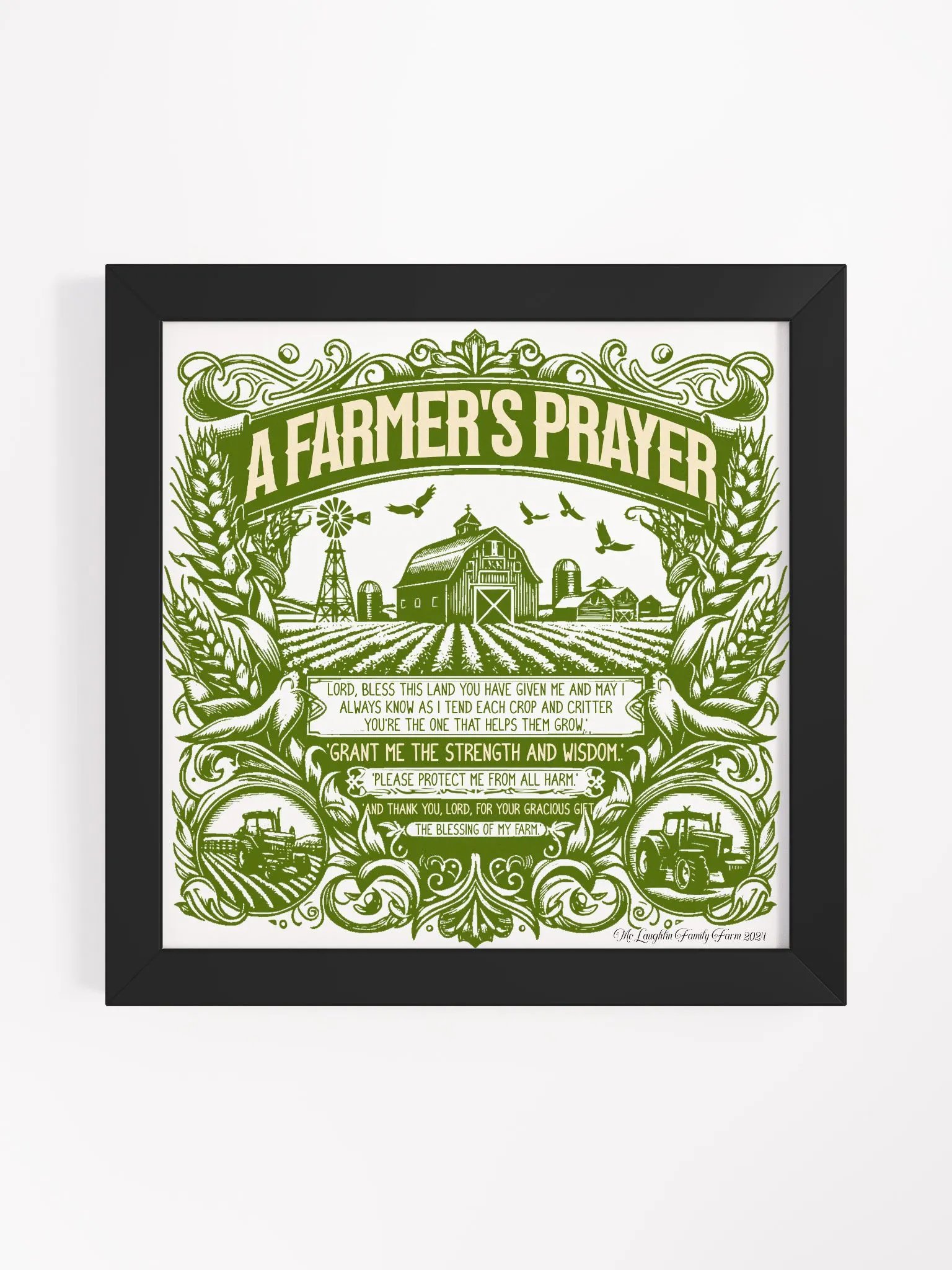 A Farmer's Prayer Framed Poster | Prayer and Faith Decor | Faith-Filled Farming Art | Faith Rooted in Farming | Farm Life with Faith | Blessed Farmer | Faith in Every Season product image (1)
