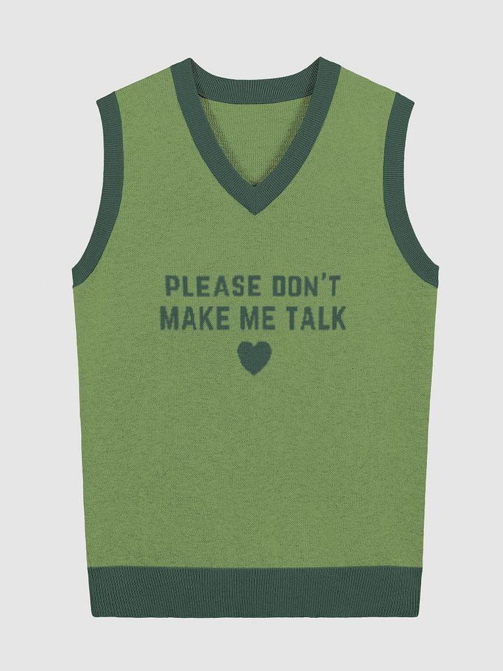 PLEASE DON'T MAKE ME TALK (duotone green) knitwear vest product image (3)