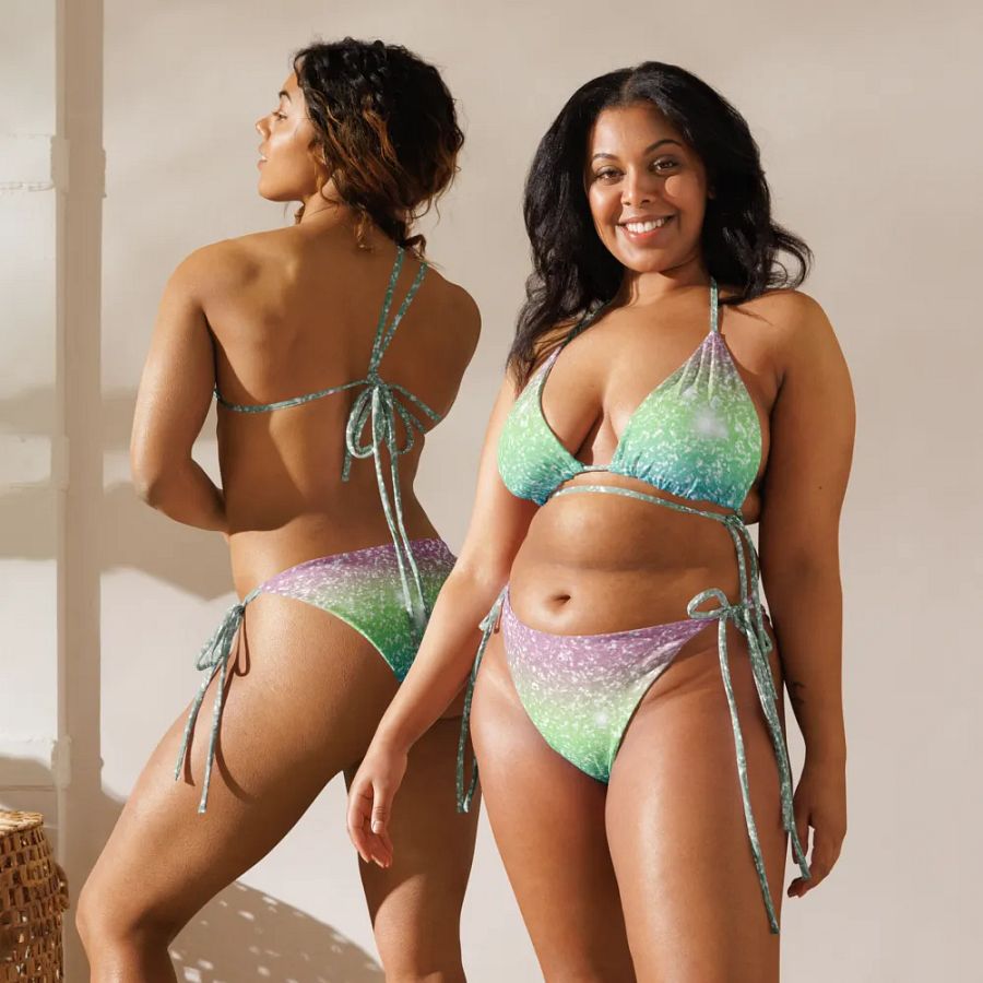Glitter Unicorn Texture Design String Bikini (9) product image (11)