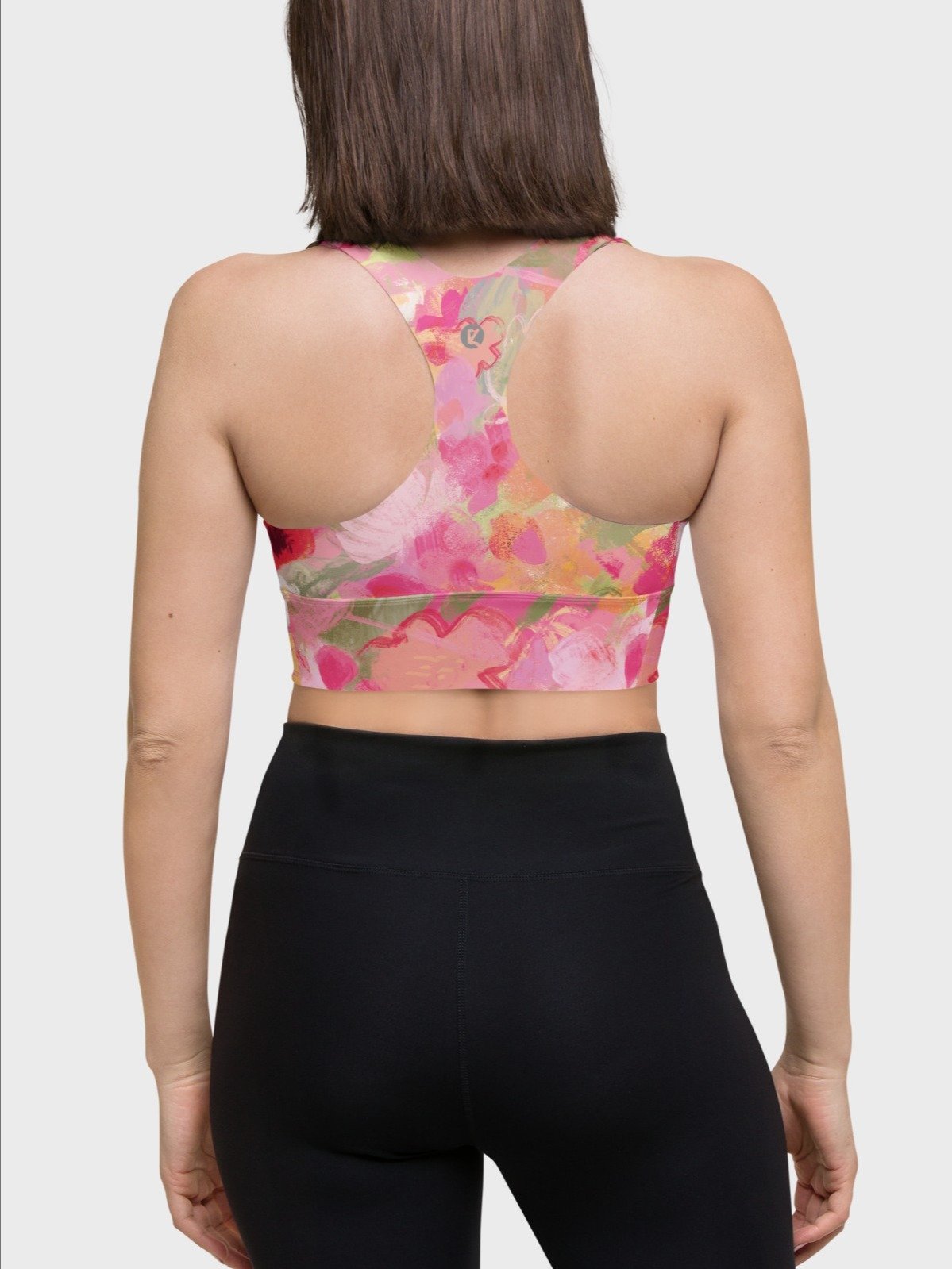 Hight Impact Sport Bra "Sweet Pastel Florals of Spring" product image (7)