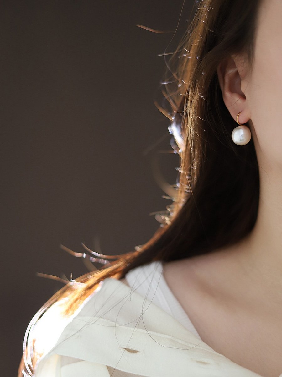 Classic Pearl Drop Hook Earrings | 18K Gold Plated product image (10)