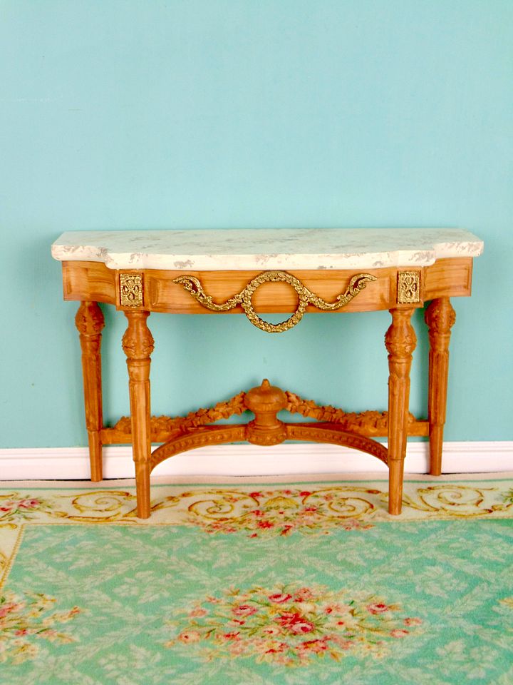1:6 scale console table for 12” fashion dolls OAK color product image (2)