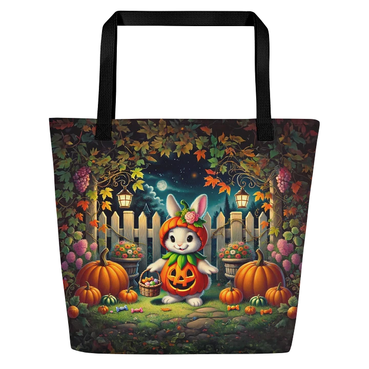 Whimsical Halloween Bunny Rabbit Pumpkin Patch Tote Bag product image (1)