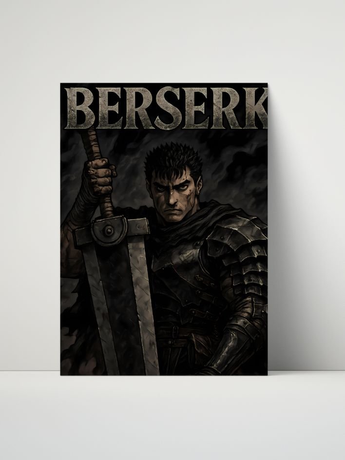 Berserk – Guts Black Swordsman Fury – 8x10 Metal Print product image (1)