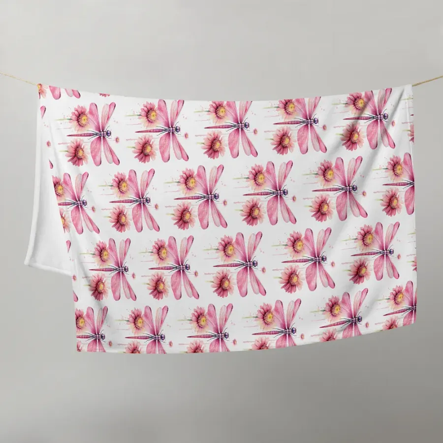 Pink Dragonfly Blanket product image (9)