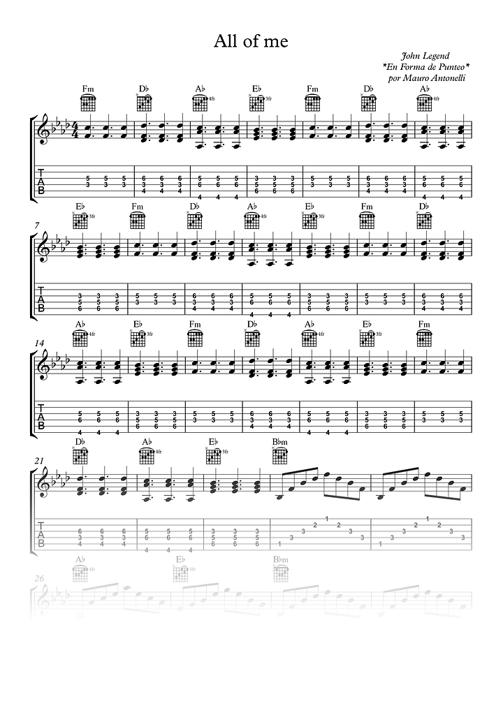 All of me - Partitura + Tabs + Acordes + Pista product image (2)
