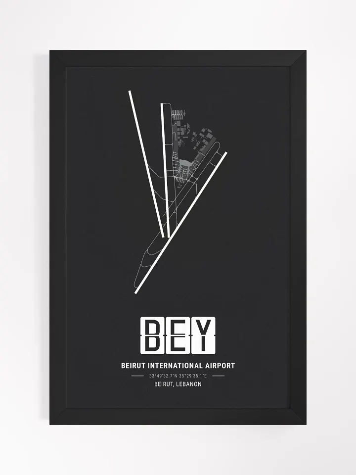 Framed Airport BEY Premium Map On Matt Paper product image (1)