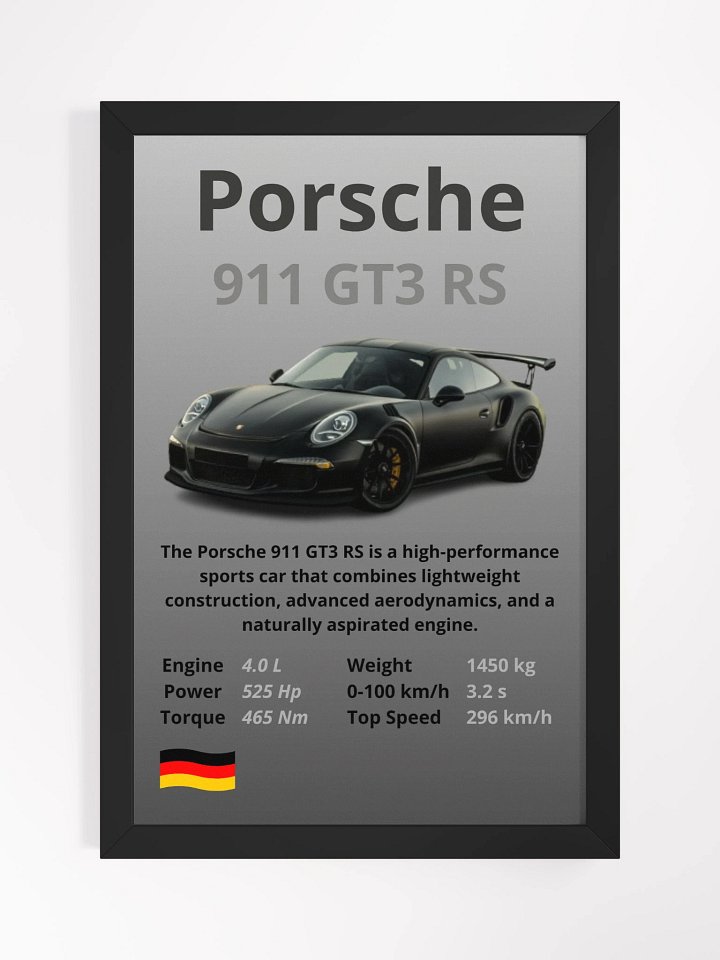 Porsche 911 GT3 RS Wall Poster product image (1)