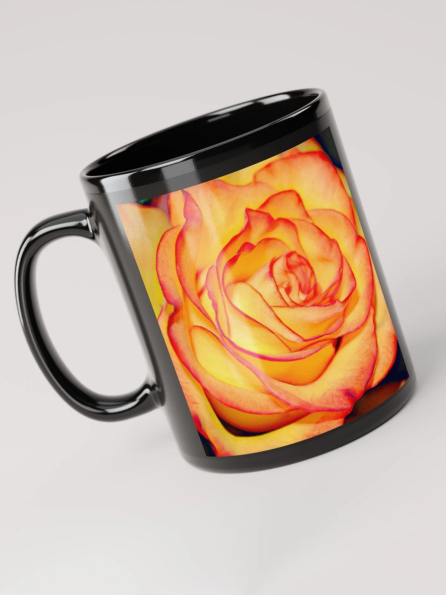 Bright Orange Rose Black Coffee Mug product image (6)