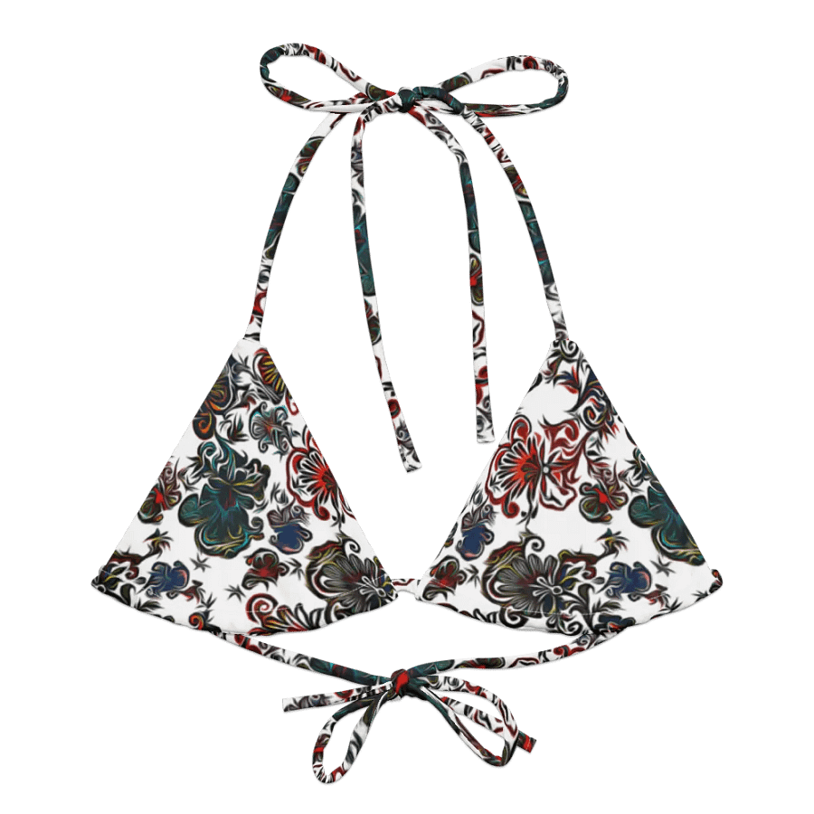 Mysterious Flowers | Recycled Padded String Bikini Top product image (6)