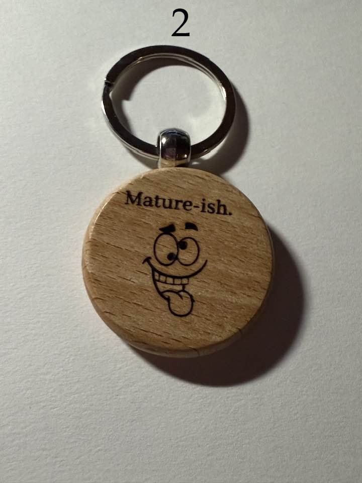 Wooden Engraved Keychains – Funny Aging Sayings | Perfect Birthday Gift | Choose Design by Number product image (2)