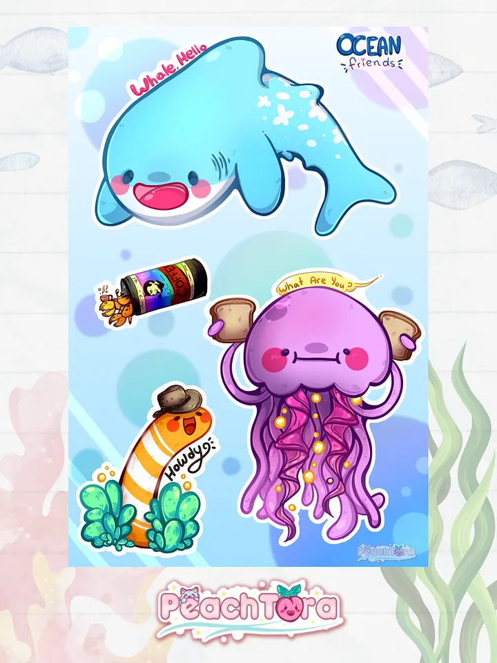 Ocean Friends 🌊🐳 (Sticker Sheet) product image (1)