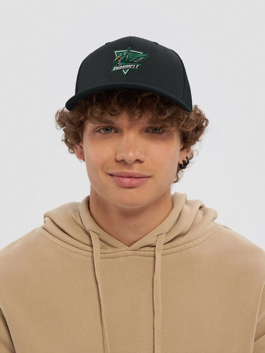 Krahnicle Blackout Trucker Hat (Green Logo) product image (5)