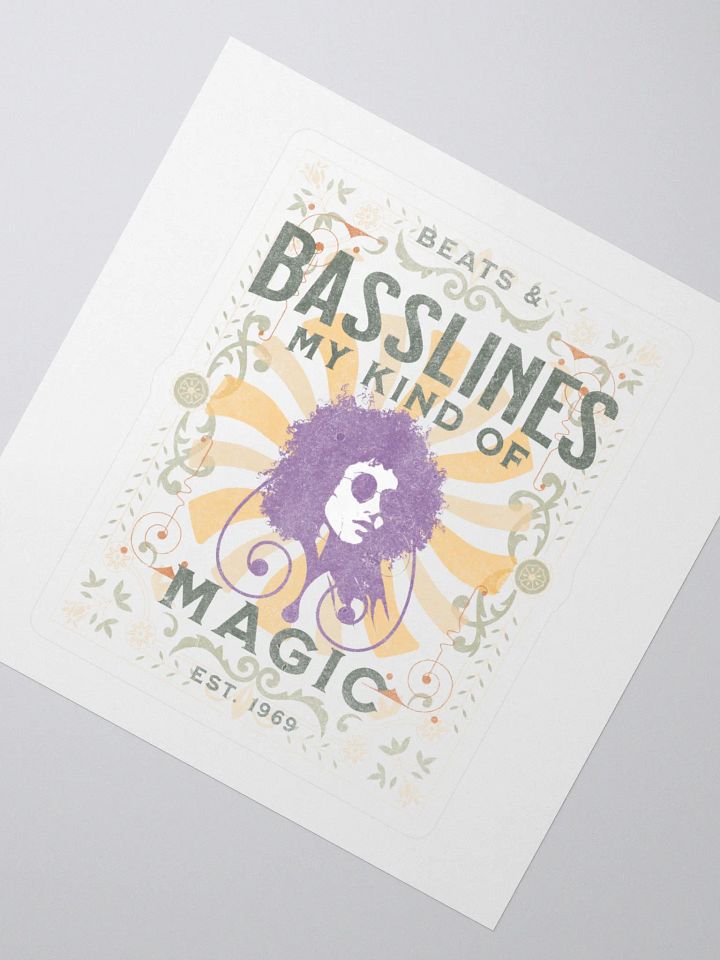 Psychedelic Beats & Basslines 1969 Sticker - Retro Music Vibes product image (2)