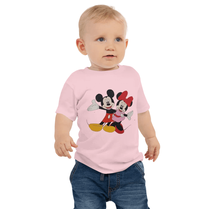 Mickey and Minnie mouse (art by Dina R.) acrylic painting picture - Baby Jersey Short Sleeve Tee product image (1)