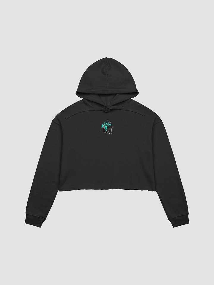 Cyan Scream Gh0stie Crop Hoodie- Black product image (1)