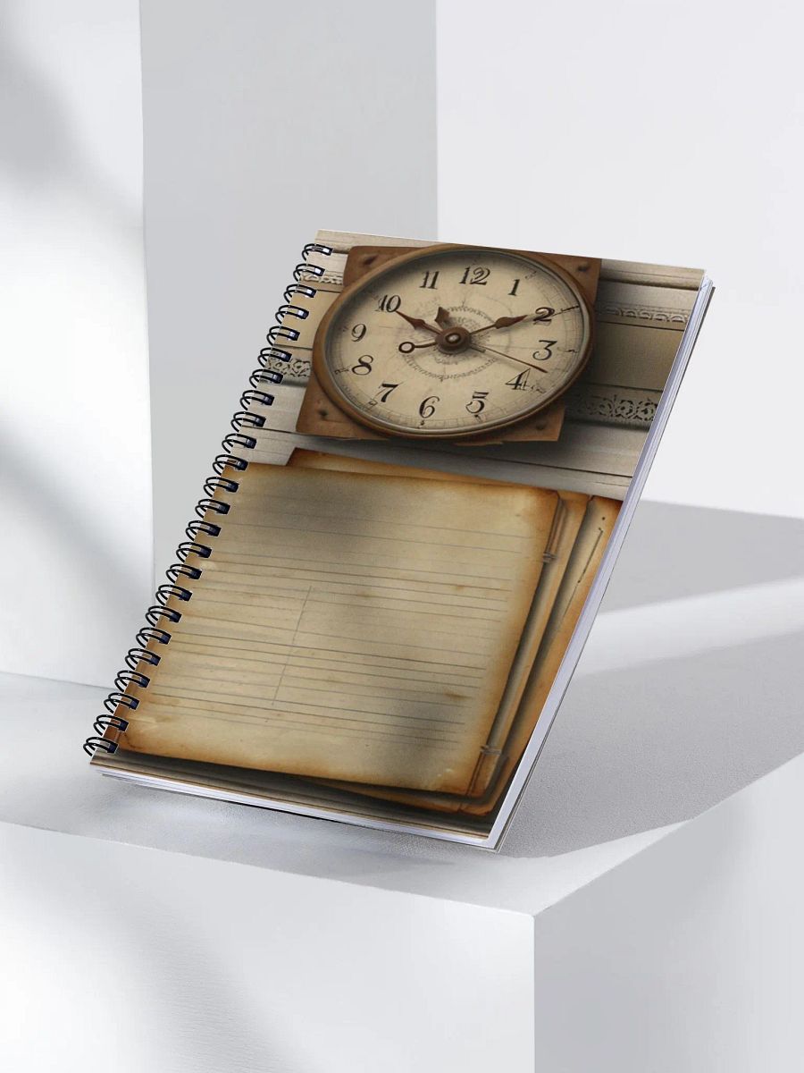Vintage Spiral Notebook & Wall Clock Set product image (3)