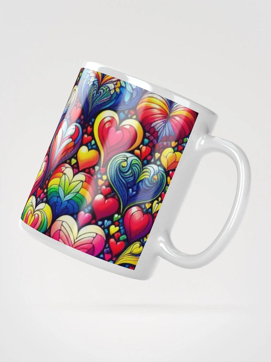 Vibrant Technicolor Hearts Ceramic Mug product image (4)