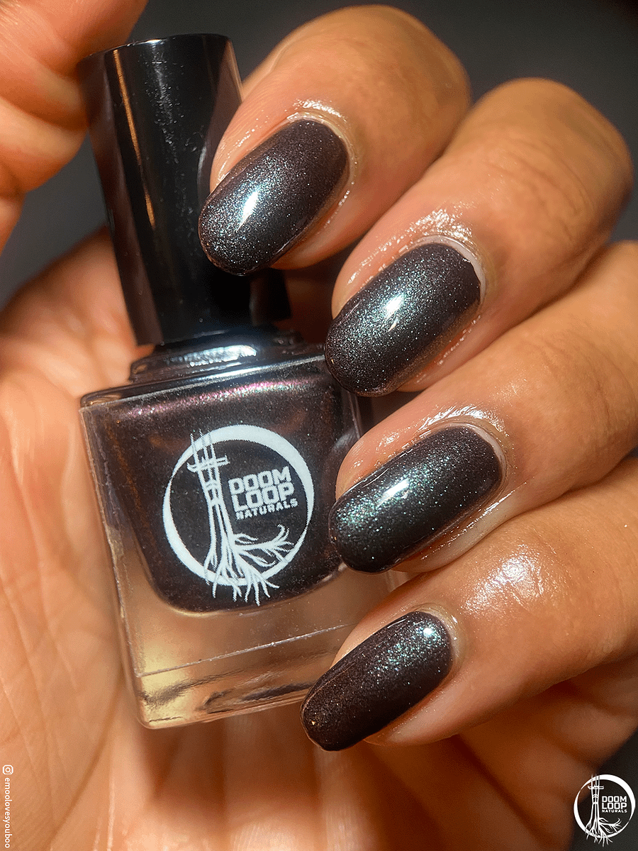 RUINCHARMED - Dark Bruised-Red and Green Shimmer Nail Polish product image (4)