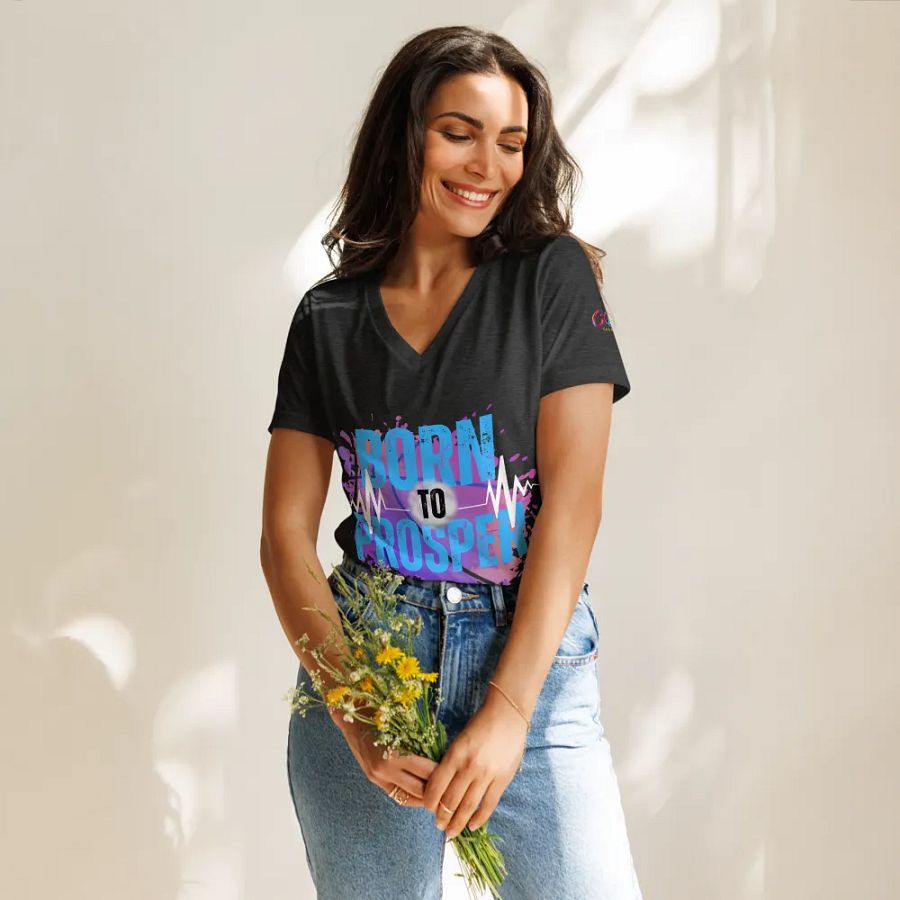 Expressive Born to Prosper Women's V-Neck Tee product image (7)