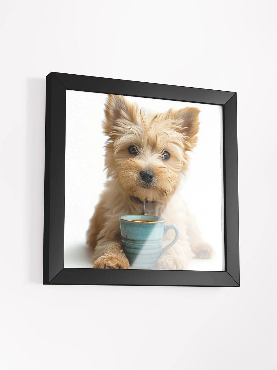 Cute Coffee Lover West Highland Terrier Dog Framed Wall Art product image (3)