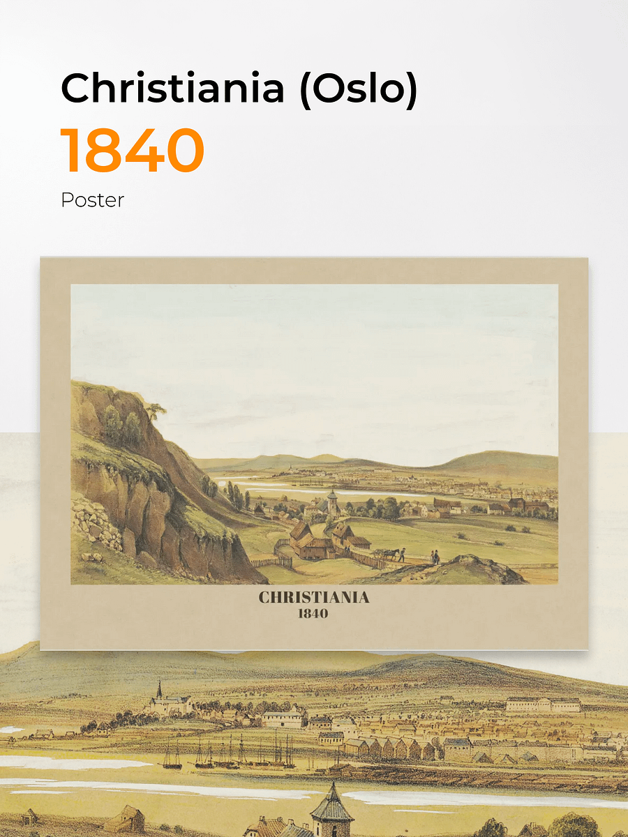 Christiania 1840 Poster Print - Restored Historic City View (Unframed) product image (1)