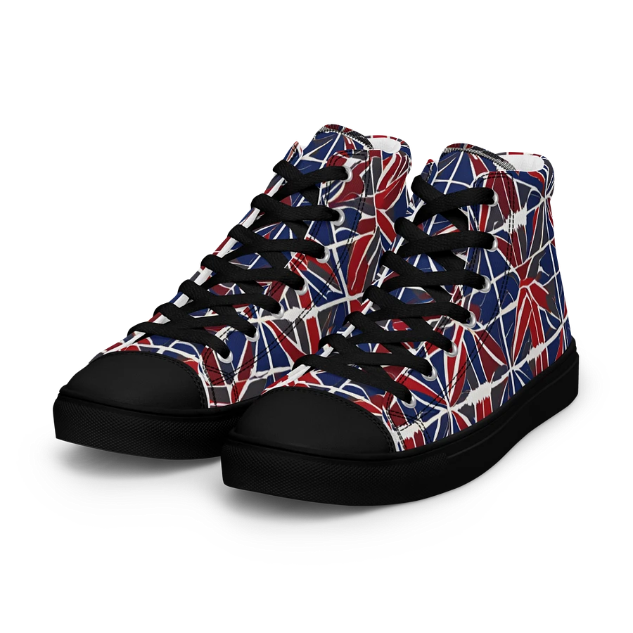 Red And Blue Mosaic Men's High Top Shoes product image (7)