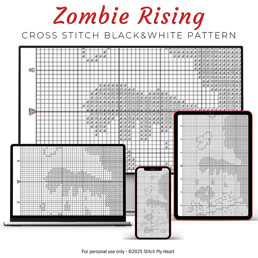 Zombie Rising Cross Stitch Pattern product image (4)