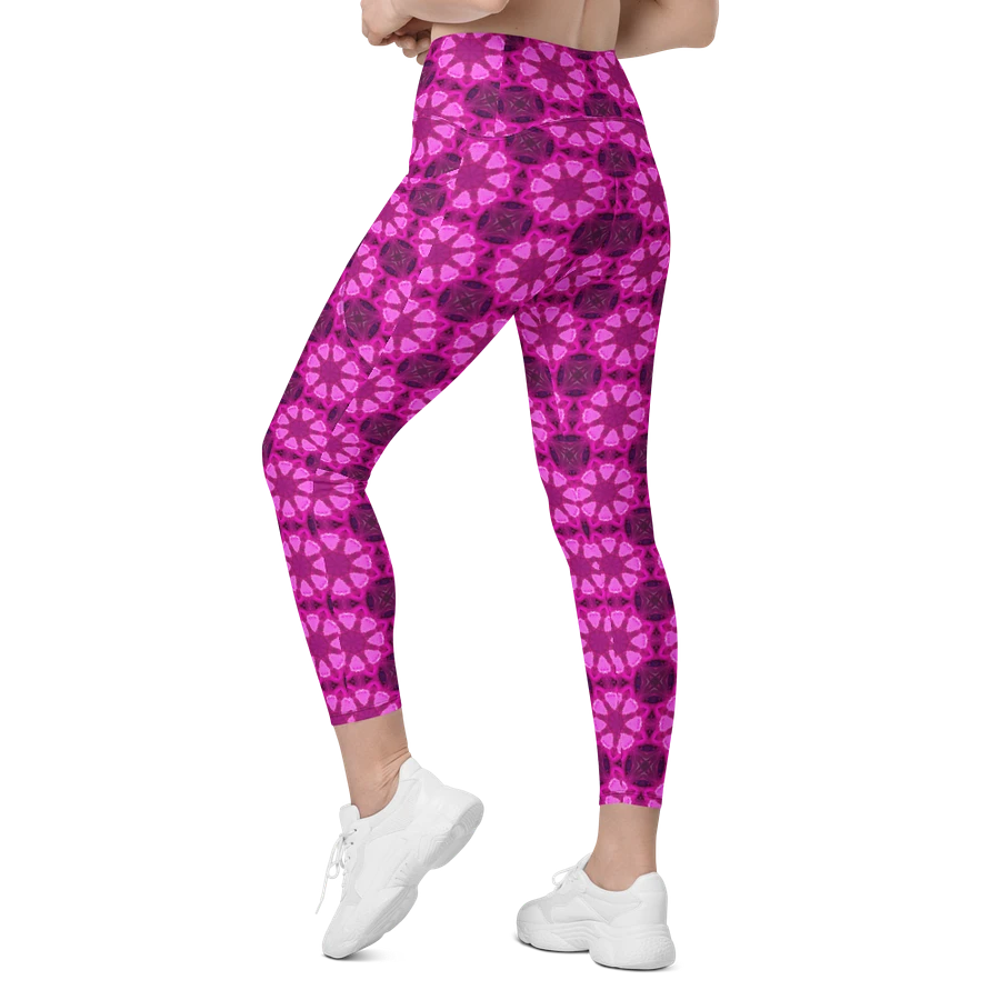 Abstract Raspberry Shapes Repeating Pattern Ladies Leggings product image (16)