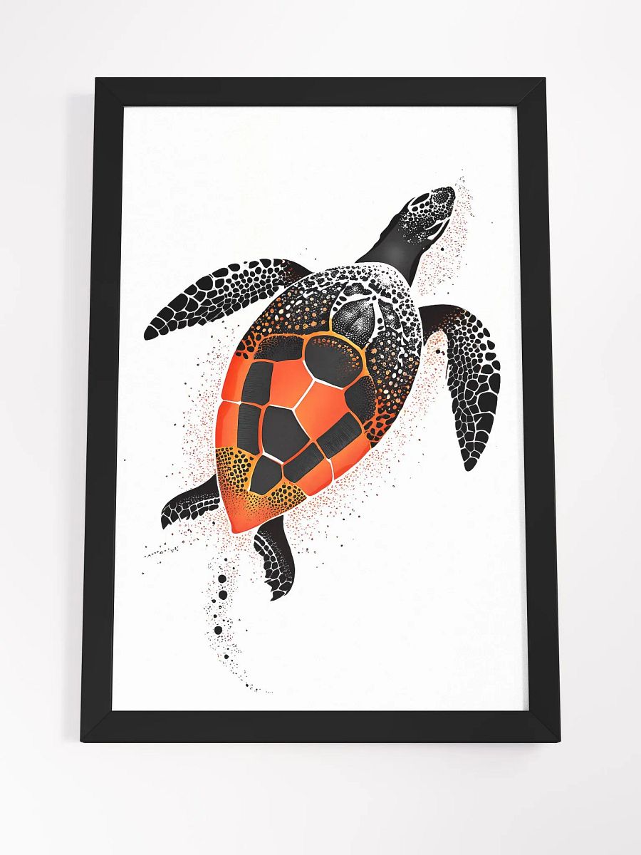 Sea turtle with orange shell - dot art product image (4)