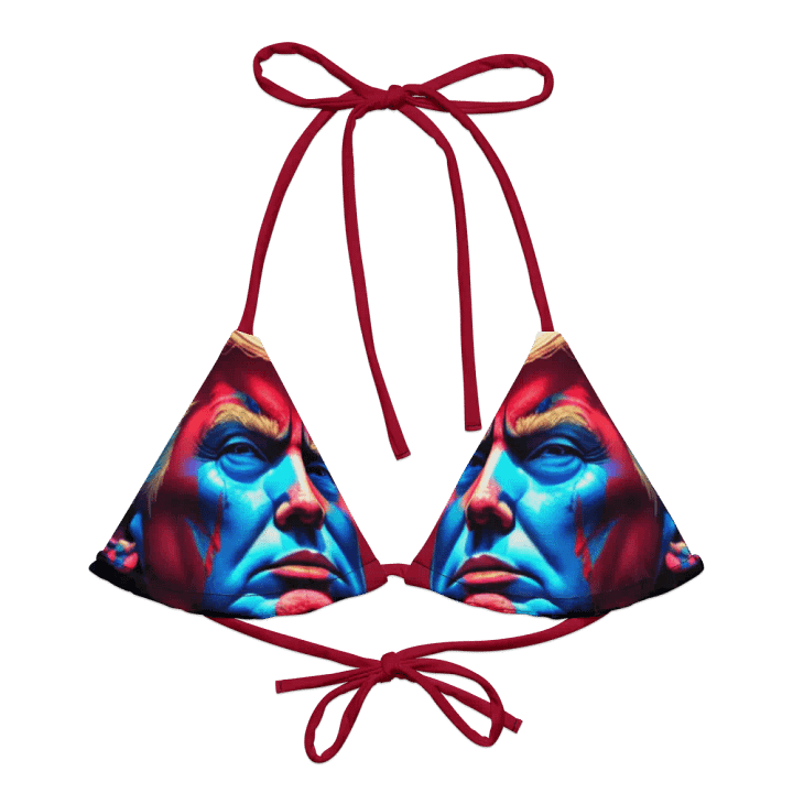 Blue and Red All-Over Bikini Top product image (1)