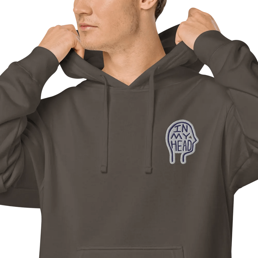 In My Head (L.C. navy bubble design) embroidered pigment hoodie product image (7)