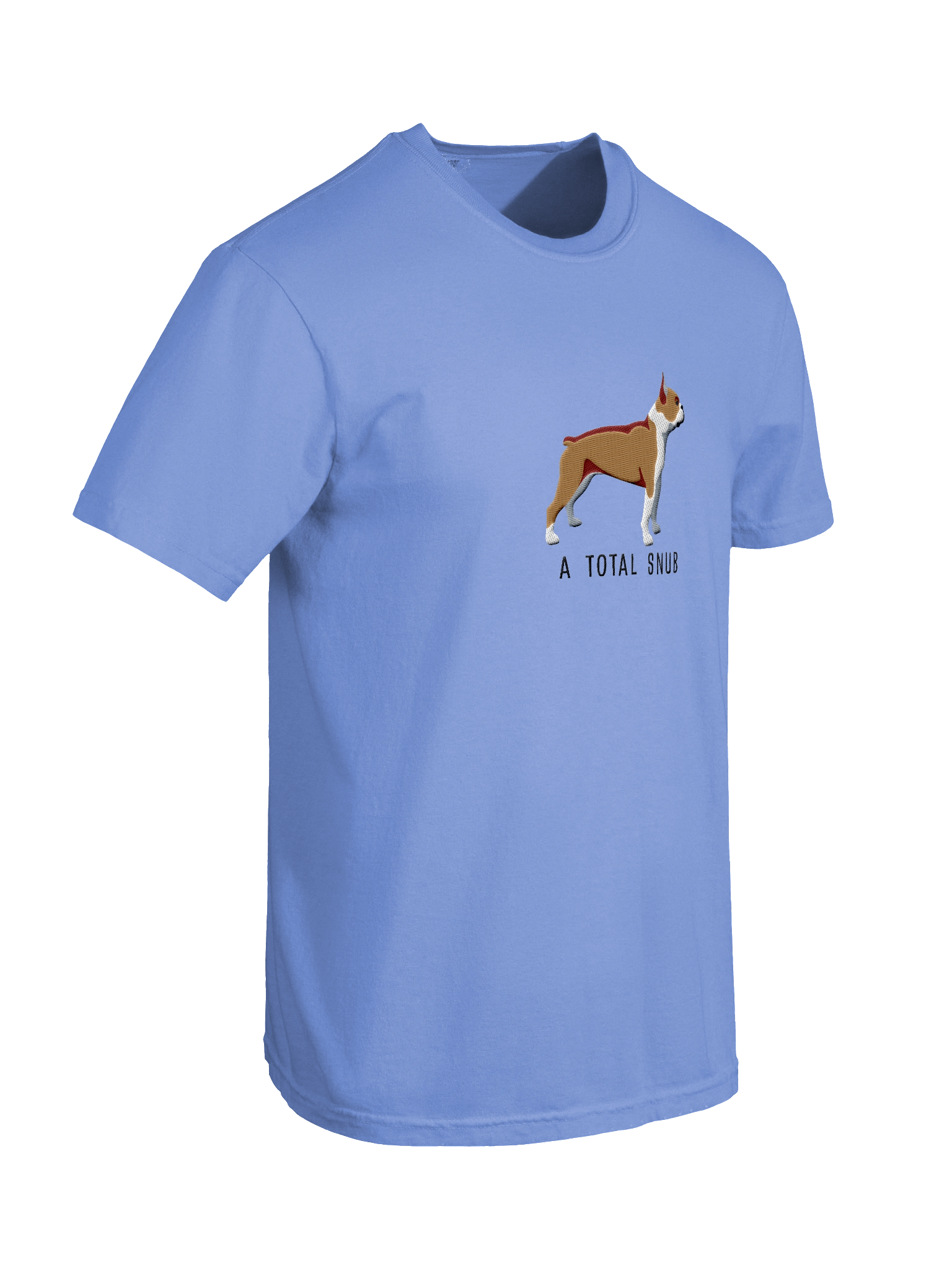 A Total Snub T-Shirt(Embroidered) of a Boston Terrier(Brown & White) product image (46)
